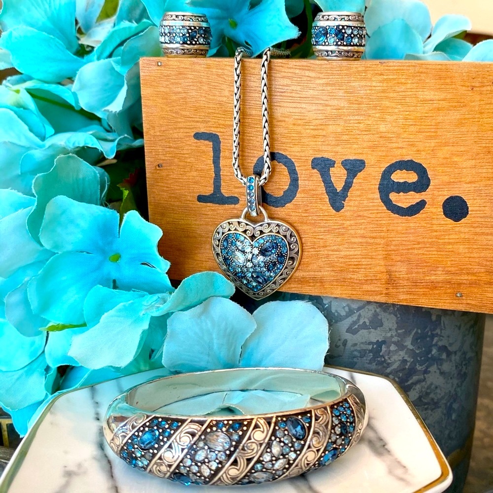 Brighton Crystal Voyage Blue Ombre Swarovski Crystal Necklace Bracelet Earrings - Picture 2 of 16